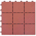 Piastrella per Decking 10 pcs Rosso 30,5 x 30,5 x 2,2 cm