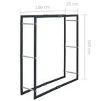 Rastrelliera per Legna da Ardere Nera 100x25x100 cm in Acciaio