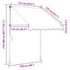 Tenda da Sole Retrattile Manuale 150 cm Arancione e Marrone