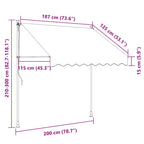 Tenda da Sole Retrattile Manuale 200 cm Arancione e Marrone