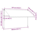 Tenda da Sole Retrattile Manuale 350 cm Arancione e Marrone