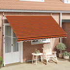 Tenda da Sole Retrattile Manuale 350 cm Arancione e Marrone