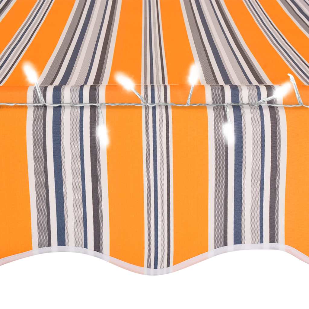 Tenda da Sole Retrattile Manuale con LED 250 cm Gialla e Blu