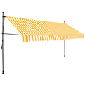 Tenda da Sole Retrattile Manuale LED 400 cm Bianca e Arancione