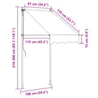 Tenda da Sole Retrattile Manuale con LED 100 cm Antracite