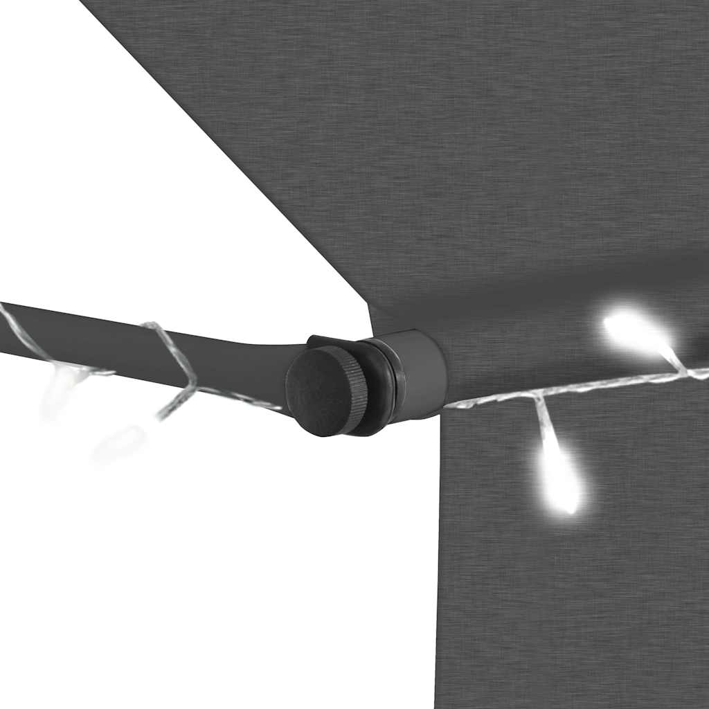 Tenda da Sole Retrattile Manuale con LED 400 cm Antracite