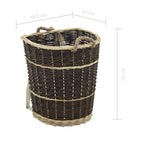 Cesta per Legna con Spallacci 44,5x37x50cm Salice Naturale