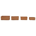 Set Cestini Impilabili 4 pz Marroni in Salice