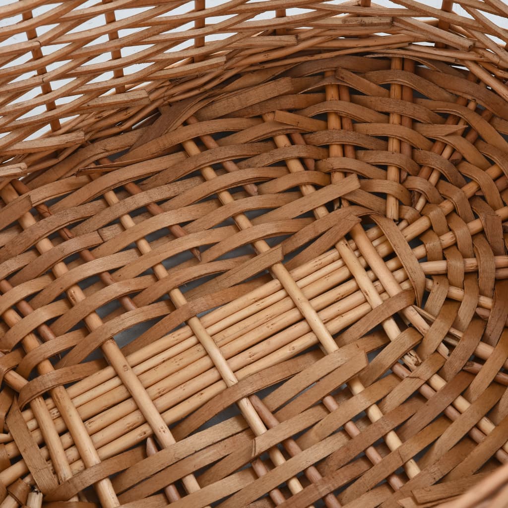 Cesta per Legna con Maniglie 56x40x28 cm Salice Naturale