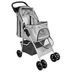 Passeggino per Cani/Gatti Pieghevole Grigio