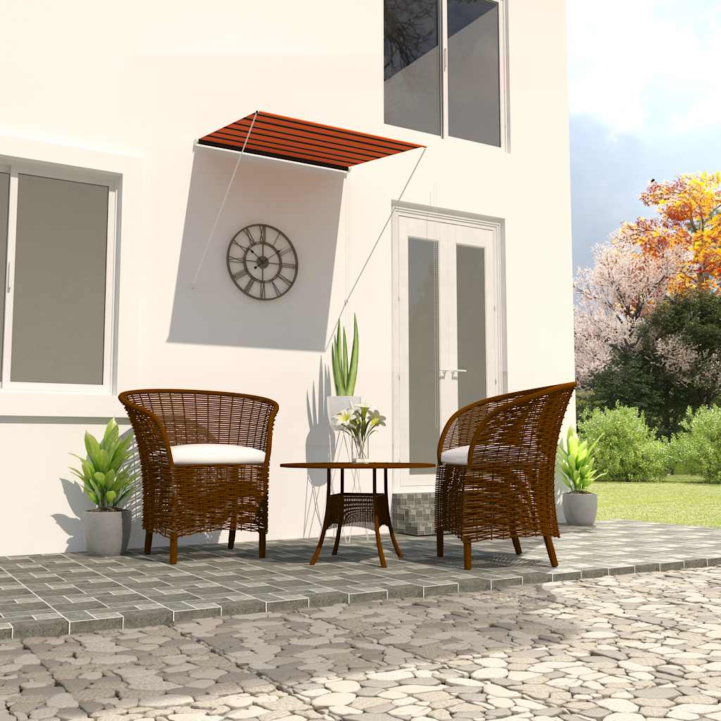 Tenda da Sole Retrattile 150x150 cm Arancione e Marrone