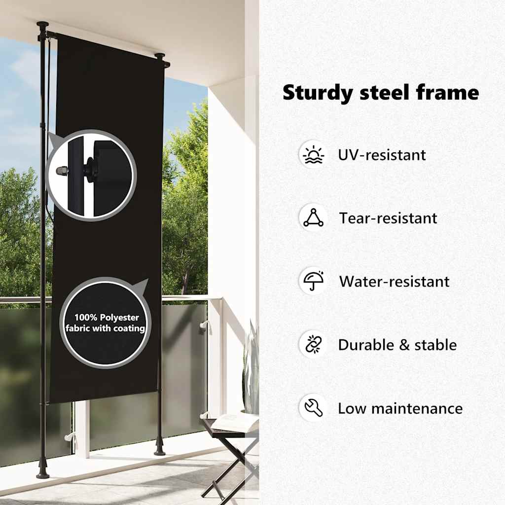 Tenda a Rullo per Esterni 120x270 cm Antracite