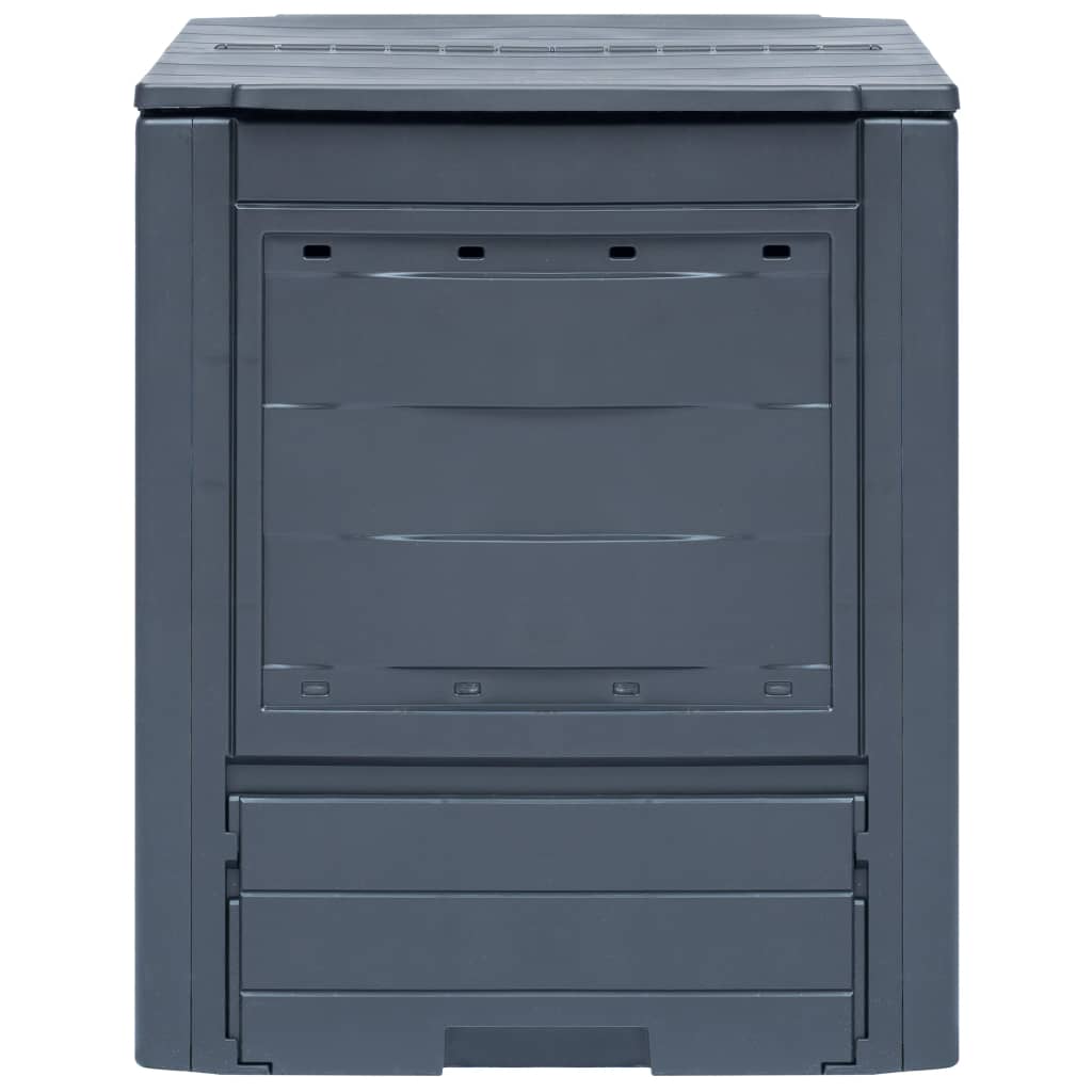 Compostiere per Giardino 2 pz Grigio 60x60x73 cm 520 L