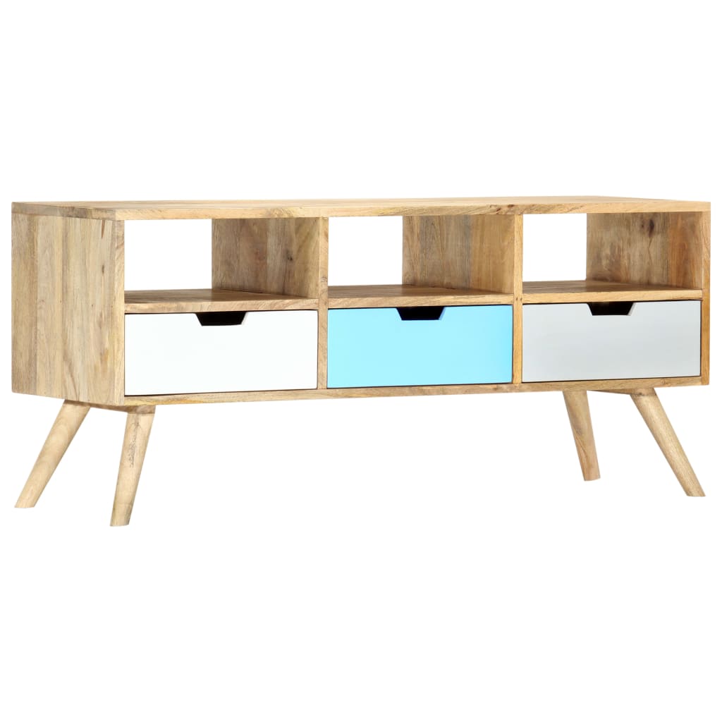 Mobile Porta TV 110x35x48 cm Legno Massello di Mango