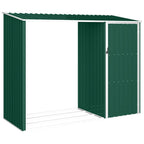 Capanno per Legna Verde 245x98x159 cm in Acciaio Zincato