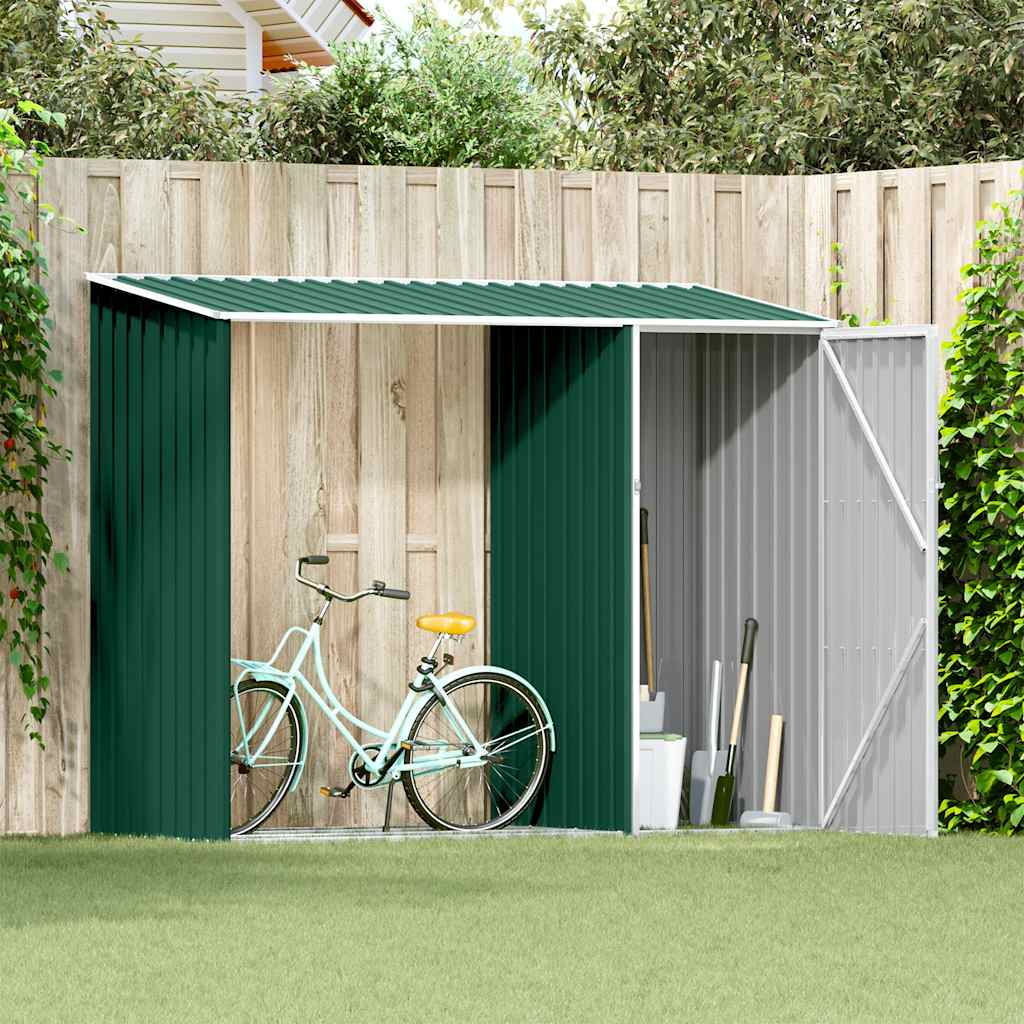Capanno per Legna Verde 245x98x159 cm in Acciaio Zincato
