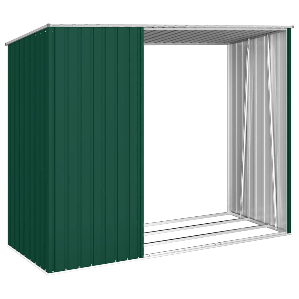 Capanno per Legna Verde 245x98x159 cm in Acciaio Zincato