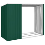 Capanno per Legna Verde 245x98x159 cm in Acciaio Zincato