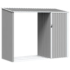 Capanno per Legna Grigio 245x98x159 cm in Acciaio Zincato