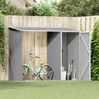 Capanno per Legna Grigio 245x98x159 cm in Acciaio Zincato