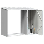Capanno per Legna Grigio 245x98x159 cm in Acciaio Zincato