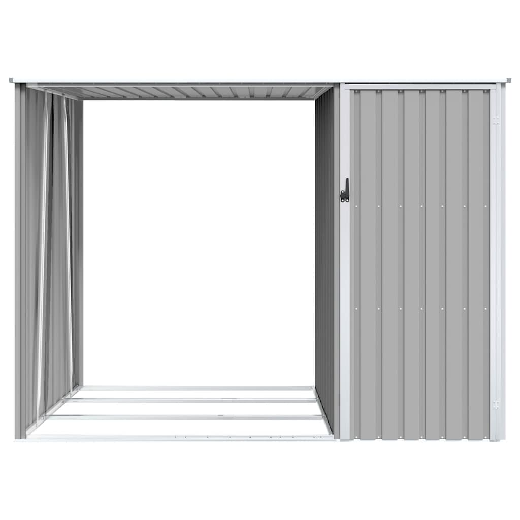 Capanno per Legna Grigio 245x98x159 cm in Acciaio Zincato