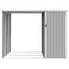 Capanno per Legna Grigio 245x98x159 cm in Acciaio Zincato