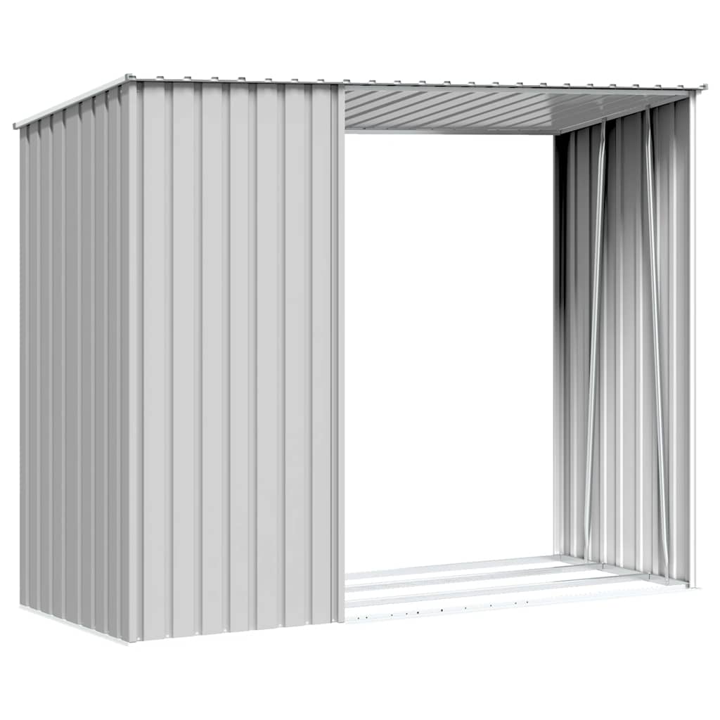 Capanno per Legna Grigio 245x98x159 cm in Acciaio Zincato