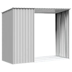 Capanno per Legna Grigio 245x98x159 cm in Acciaio Zincato