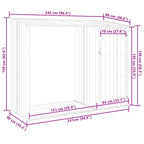 Capanno per Legna Grigio 245x98x159 cm in Acciaio Zincato