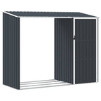 Capanno per Legna Antracite 245x98x159 cm in Acciaio Zincato