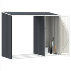 Capanno per Legna Antracite 245x98x159 cm in Acciaio Zincato