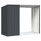Capanno per Legna Antracite 245x98x159 cm in Acciaio Zincato