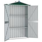 Capanno da Giardino Verde 116x45x175 cm in Acciaio Zincato