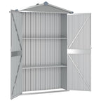 Capanno da Giardino Grigio 116x45x175 cm in Acciaio Zincato