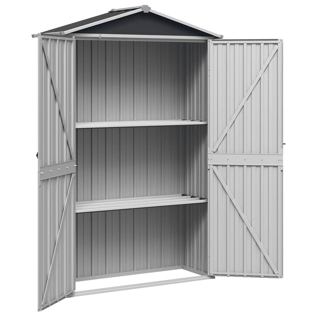Capanno da Giardino Antracite 116x45x175cm in Acciaio Zincato