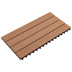 Piastrella per Decking 6 pcs Marrone 60 x 30 cm WPC