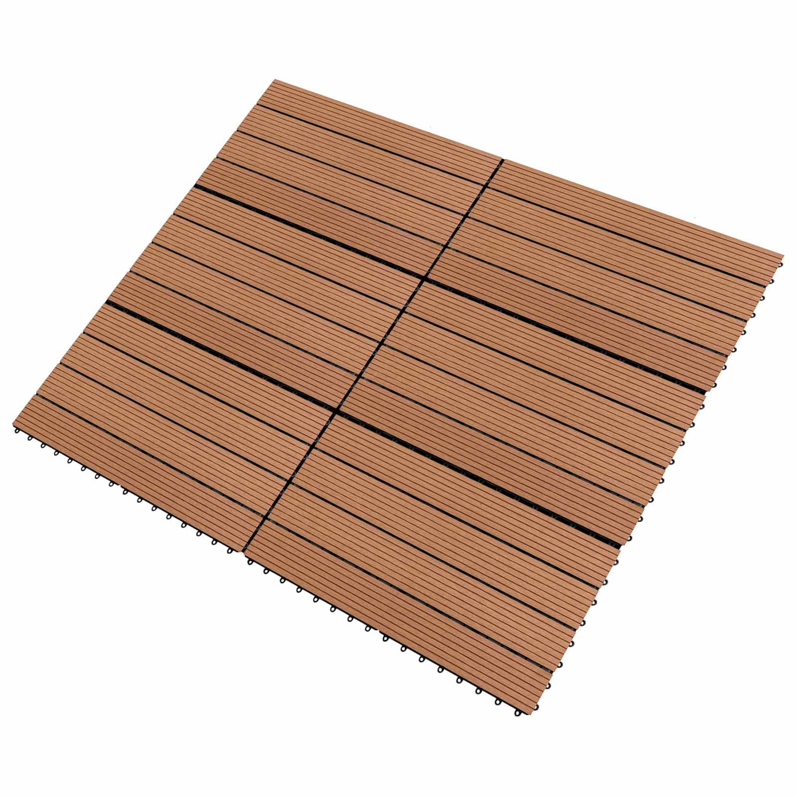 Piastrella per Decking 6 pcs Marrone 60 x 30 cm WPC