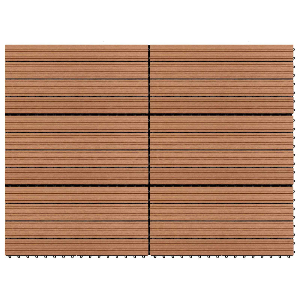 Piastrella per Decking 6 pcs Marrone 60 x 30 cm WPC