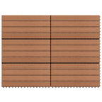 Piastrella per Decking 6 pcs Marrone 60 x 30 cm WPC