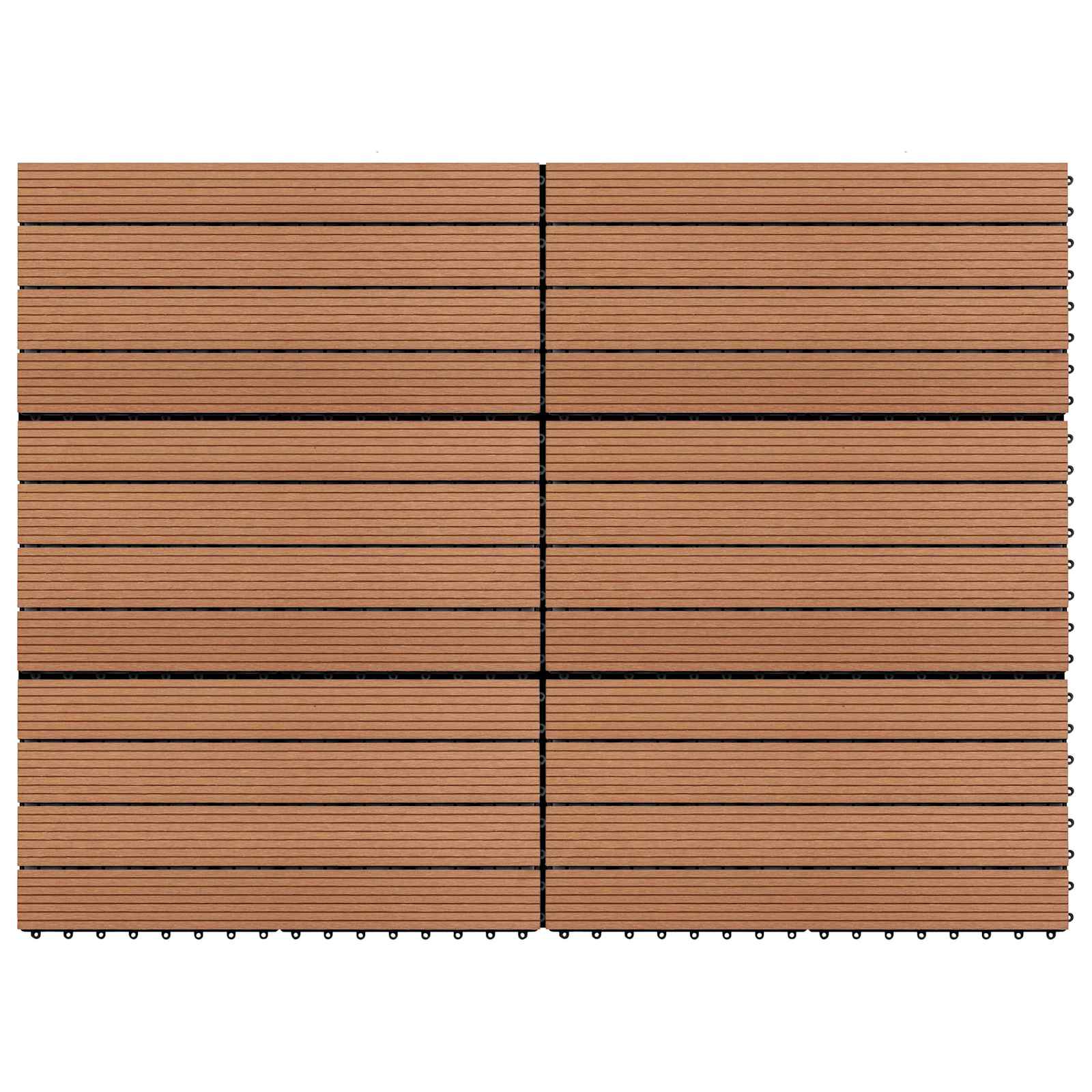 Piastrella per Decking 6 pcs Marrone 60 x 30 cm WPC