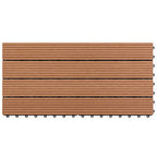 Piastrella per Decking 6 pcs Marrone 60 x 30 cm WPC