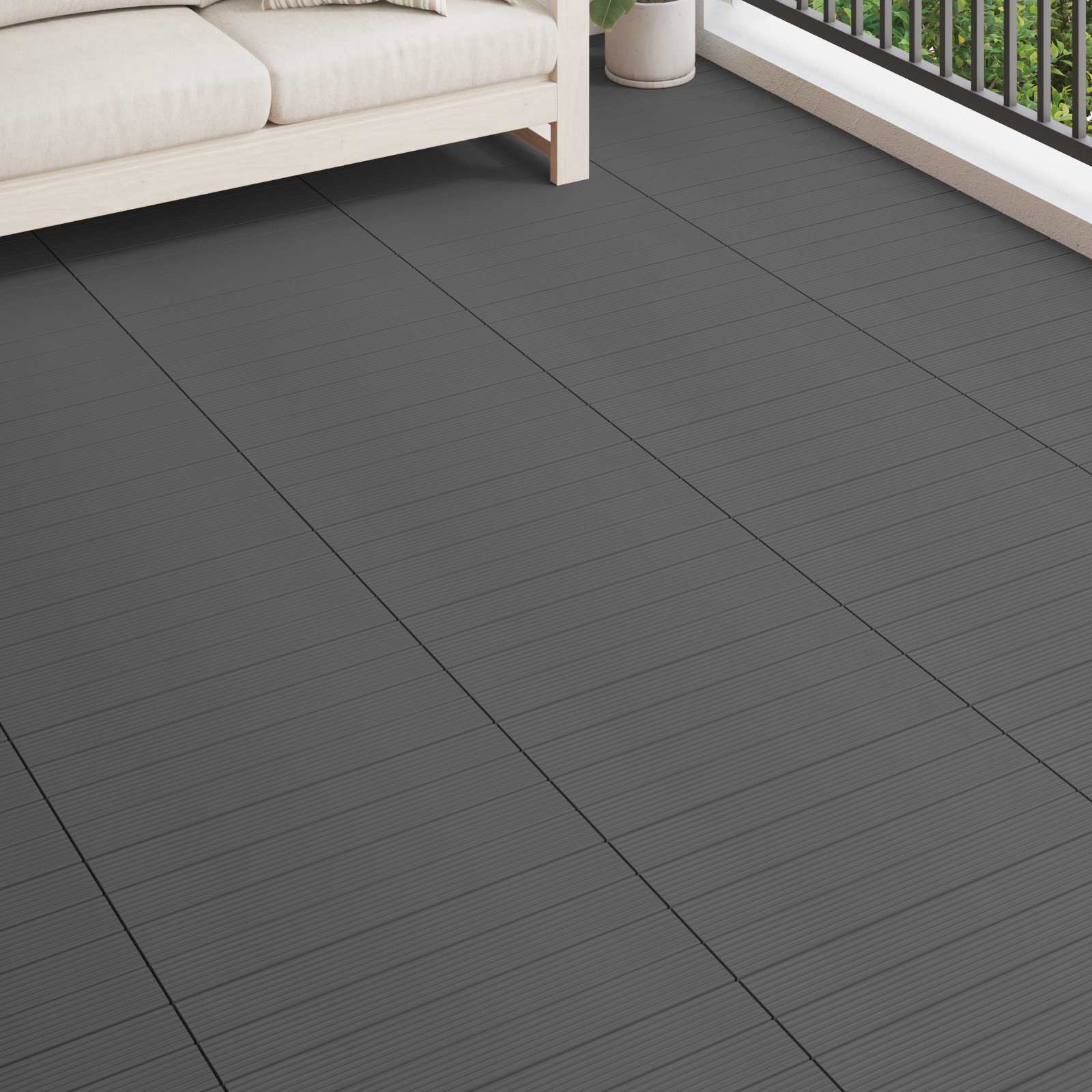 Piastrella per Decking 6 pcs Grigio 60 x 30 cm WPC