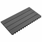 Piastrella per Decking 6 pcs Grigio 60 x 30 cm WPC