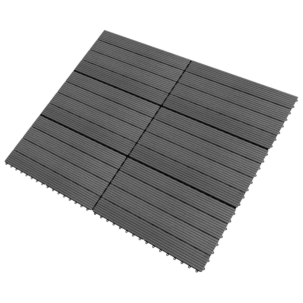 Piastrella per Decking 6 pcs Grigio 60 x 30 cm WPC