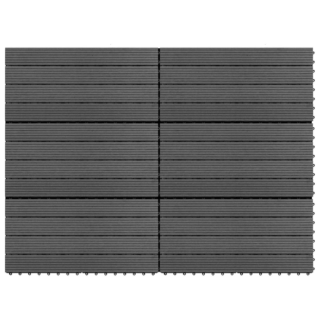 Piastrella per Decking 6 pcs Grigio 60 x 30 cm WPC