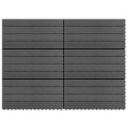 Piastrella per Decking 6 pcs Grigio 60 x 30 cm WPC