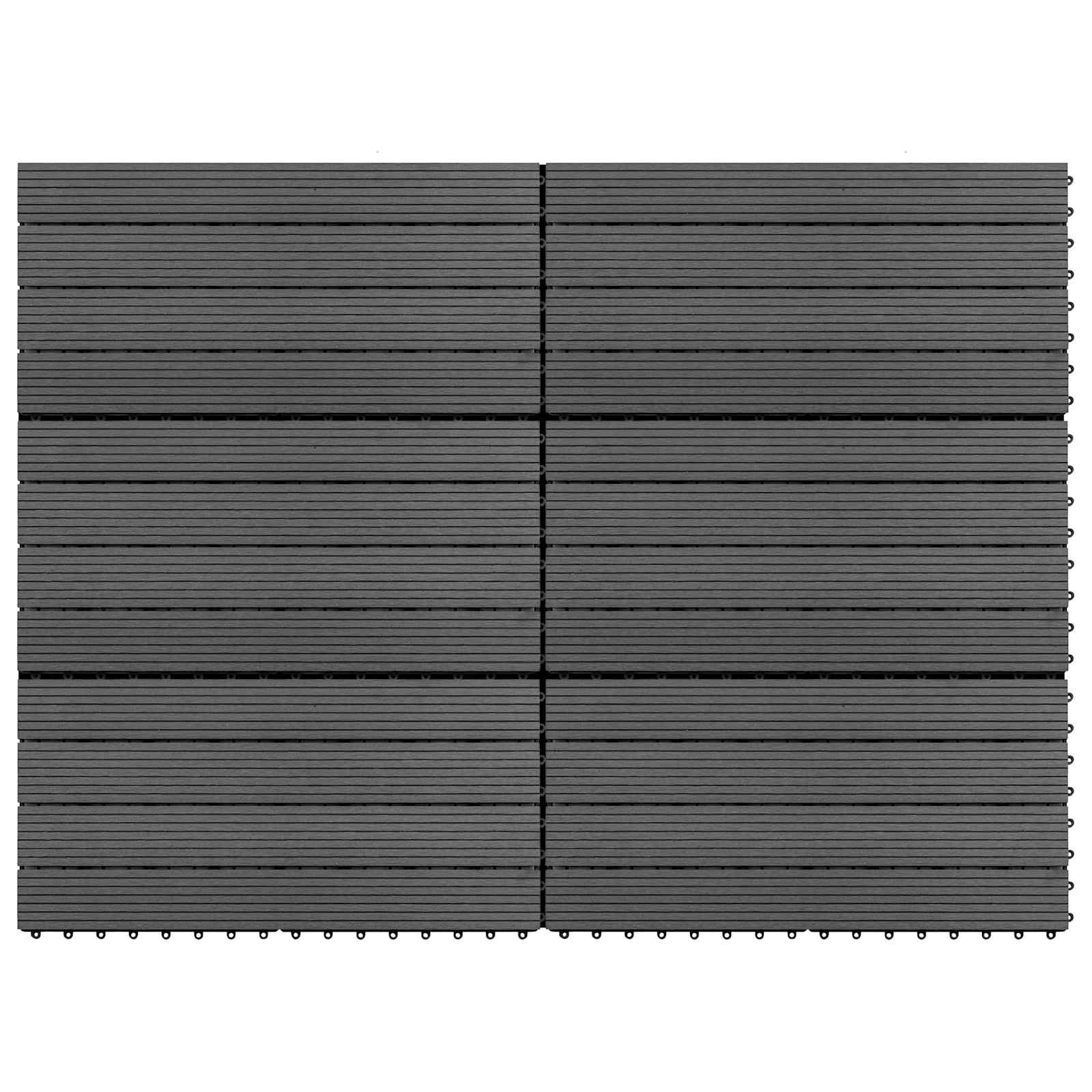 Piastrella per Decking 6 pcs Grigio 60 x 30 cm WPC