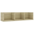 Scaffale Porta CD a Parete Rovere Sonoma 75x18x18cm Multistrato