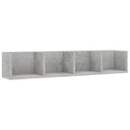 Scaffale Porta CD Grigio Cemento 100x18x18 cm Legno Multistrato